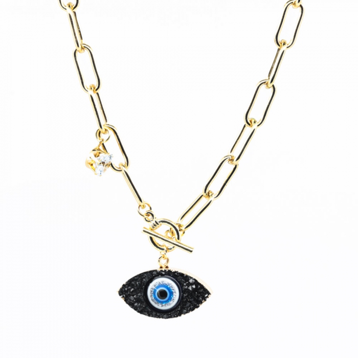 Black Turkish Eyes Necklace