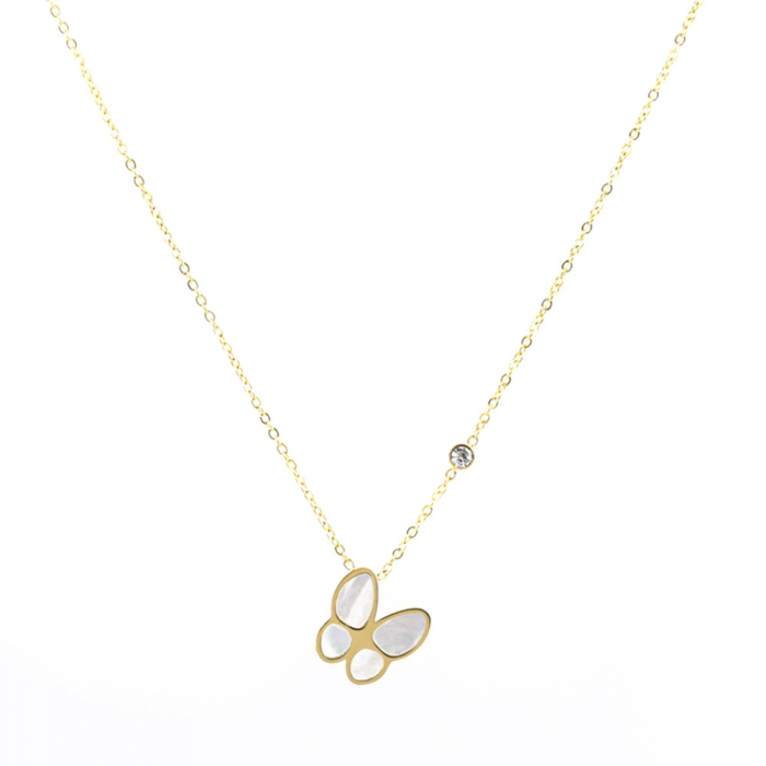 Gold Nácar Butterfly Necklace