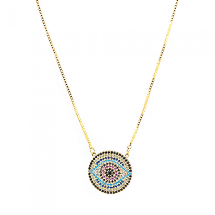 Gold Greek Eye Necklace
