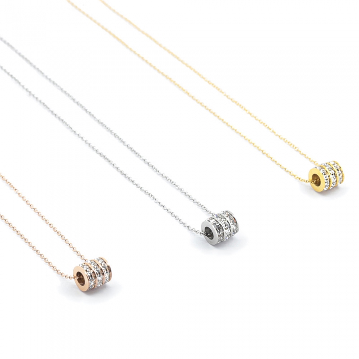 Diamond Cylinder Necklace