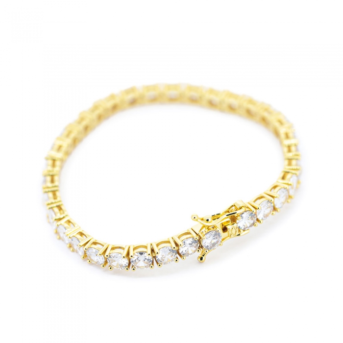 Zirconia Tennis Bracelet - Gold 5mm 7”