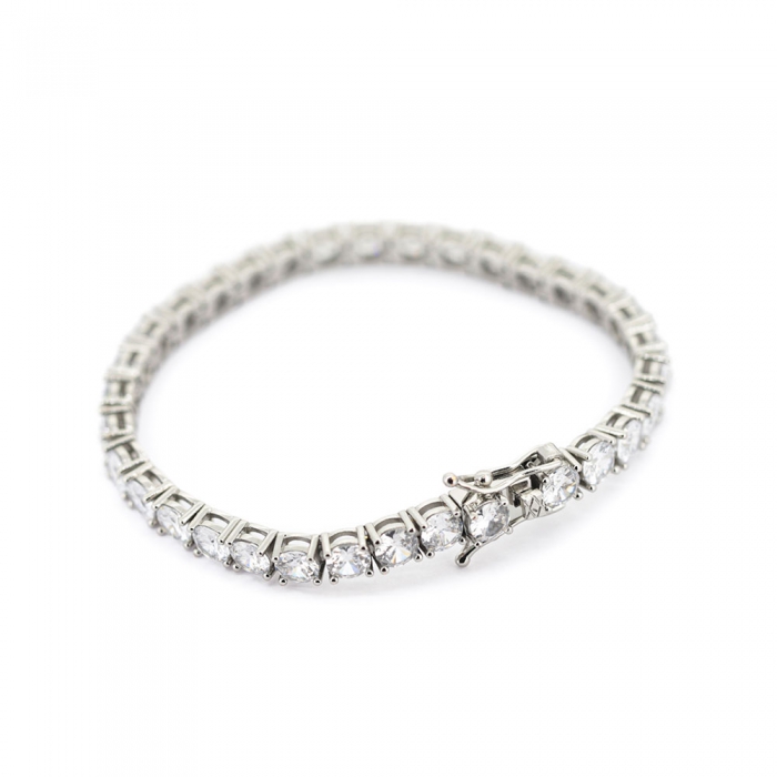 Zirconia Tennis Bracelet - Silver 5mm 7”