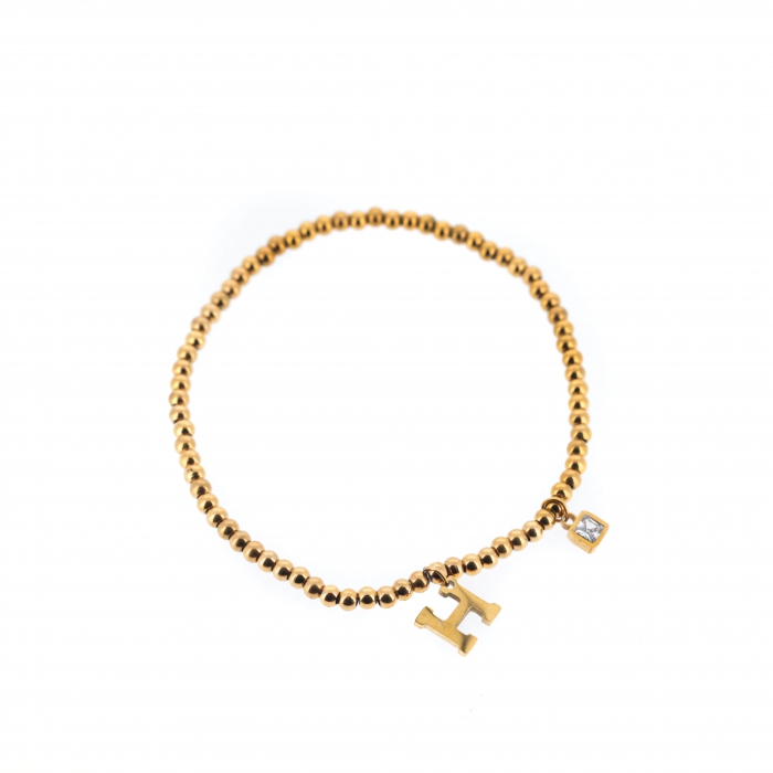 Gold Bracelet with letter H 