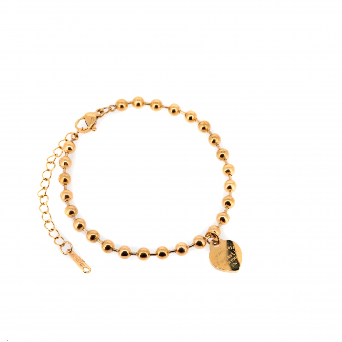 Gold Bracelet with heart Eternal love