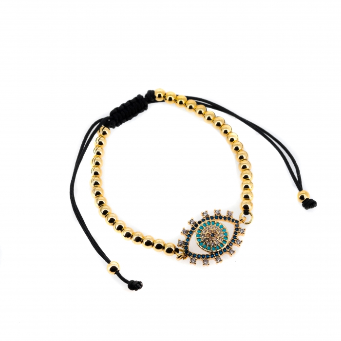 Gold bracelet, zirconia eye