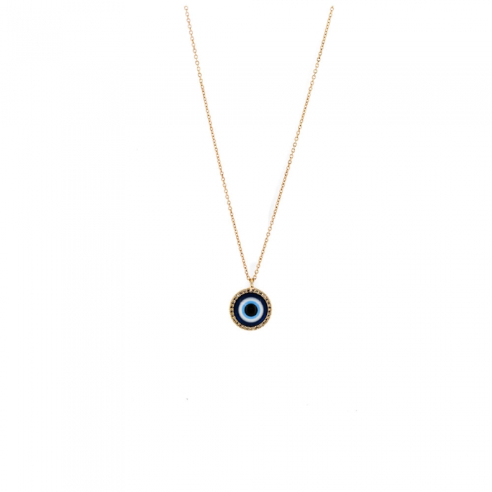 Gold Necklace with Blue Eye