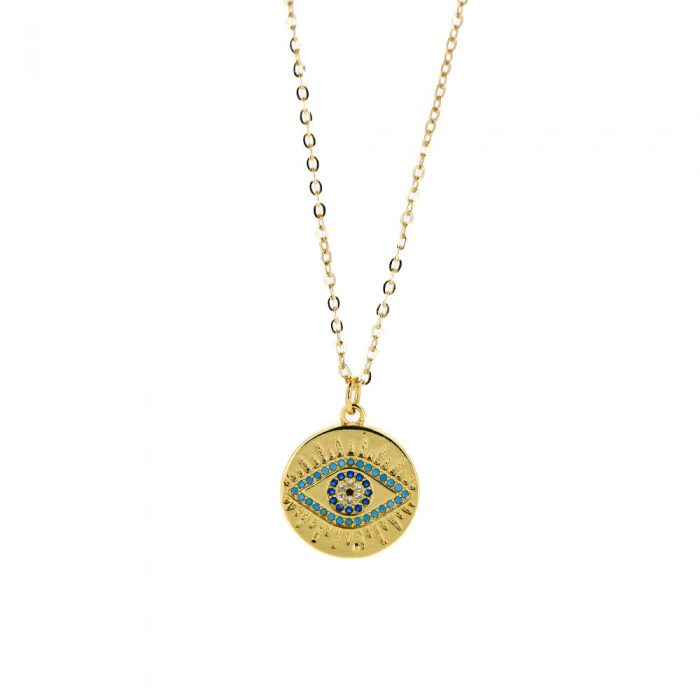 Gold Turkish Eye Necklace