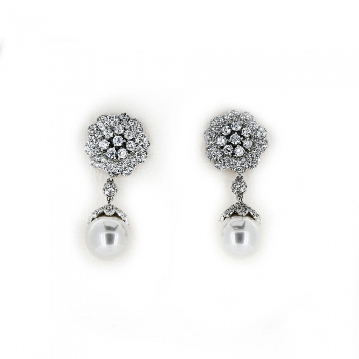 Pearls Zirconia Earrings