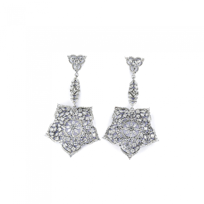 Silver Zirconia Flowers