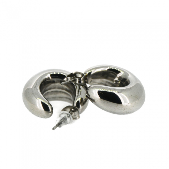 Silver Crescent Hoops