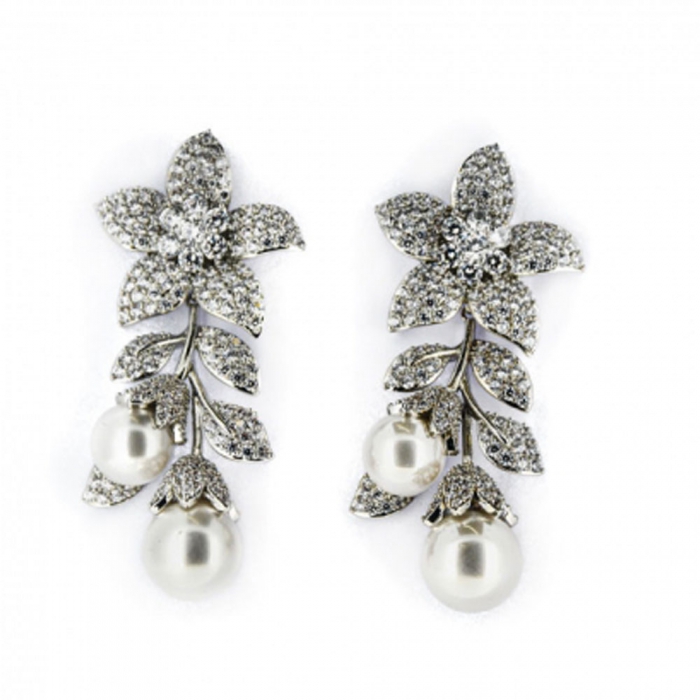 Zirconia Flower and Pearl