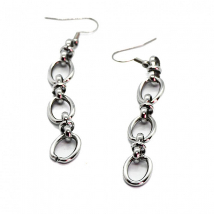 Silver Oval Earring