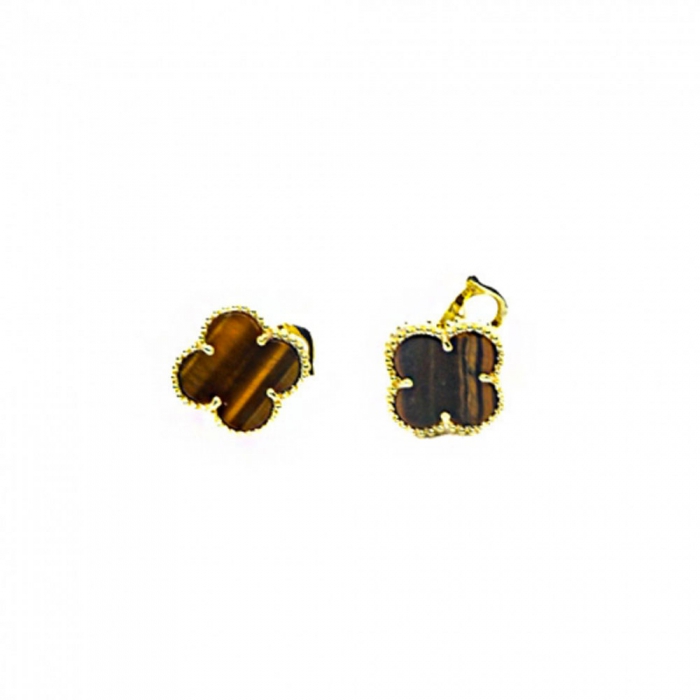 Brown Clover Earring