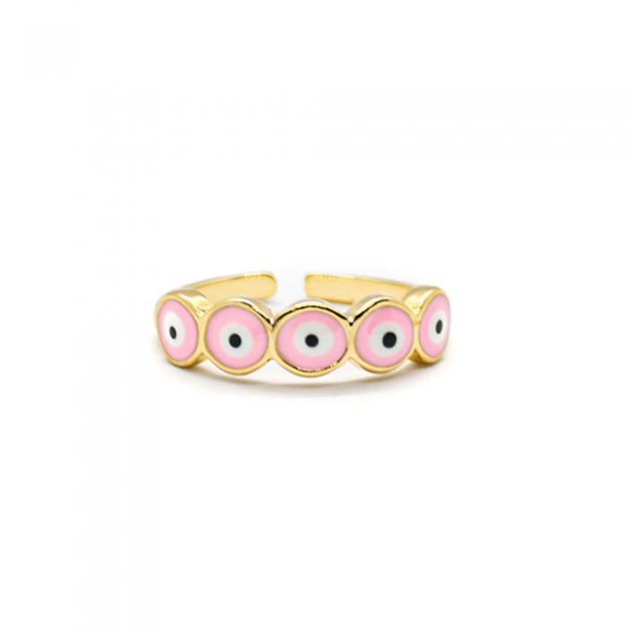 Gold Ring Pink Little Eyes