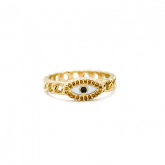 Gold Ring with White Eye