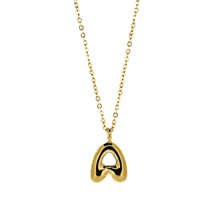 ABC  Chunky Letters Gold Necklace