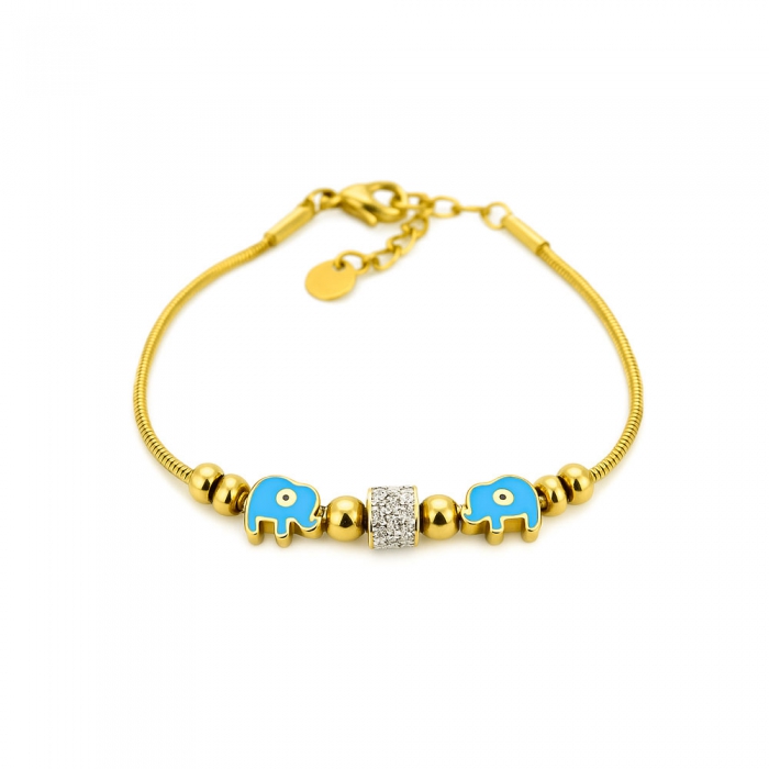 Gold Bracelet With Elephants