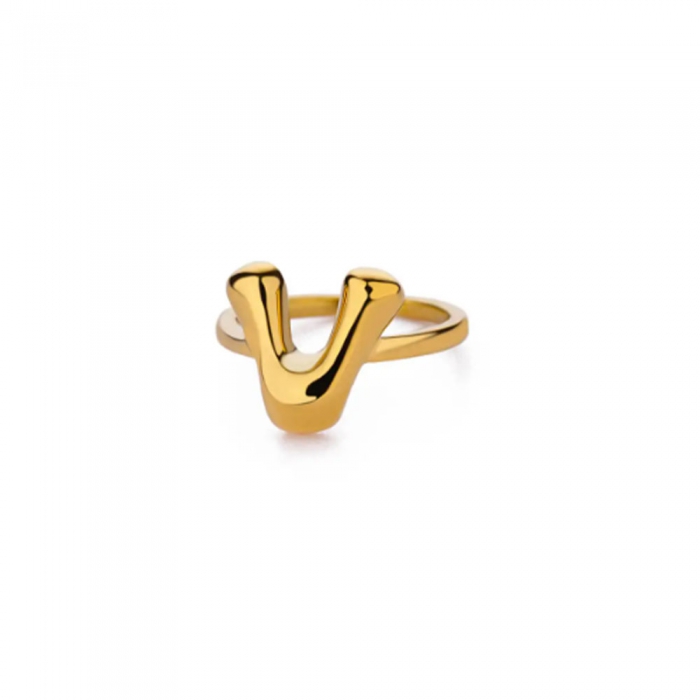 Golden Alphabet Ring