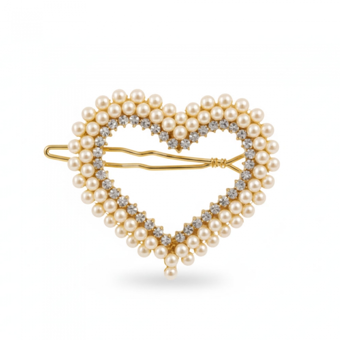Pearls Heart Hair Accesory