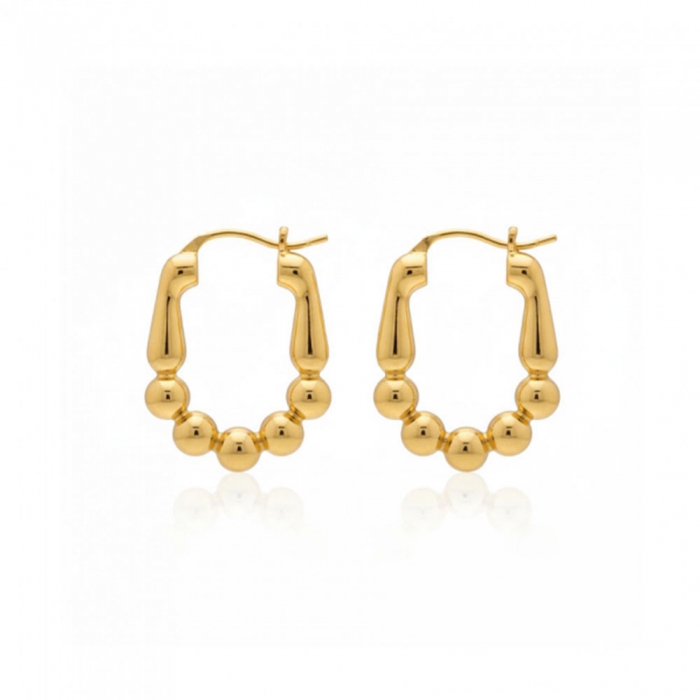 Golden Pebble Hoops